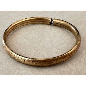Antique Edwardian Victorian gold filled etched child's baby bangle bracelet